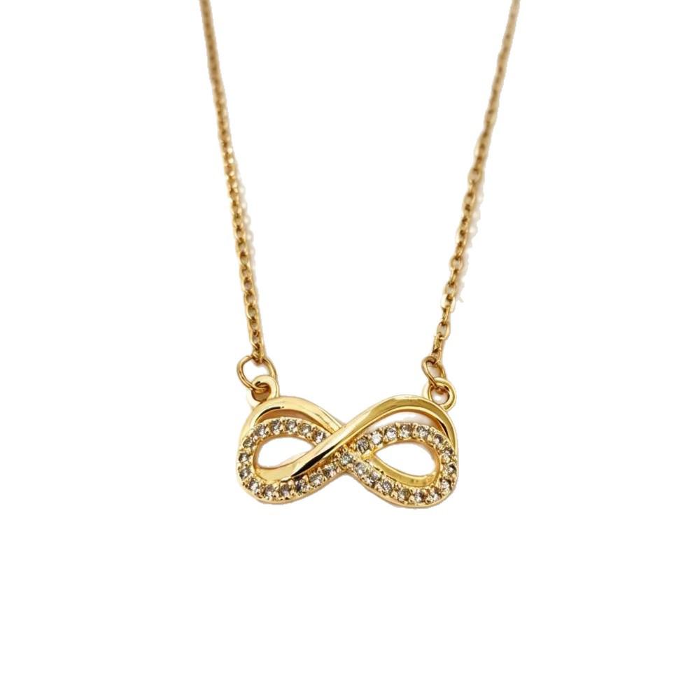 Women's Gold Infinity Diamond Necklace - Luxurious Niche Clavicle Chain Fashion Accessories