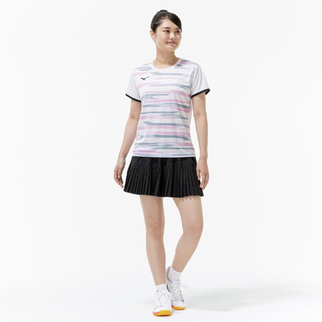 Wear Game Easy to Move Size S [Mizuno] Tennis/Badminton Shirt, In, Sweat-Wicking, Quick-Drying, 62JAD213, Women's, White,