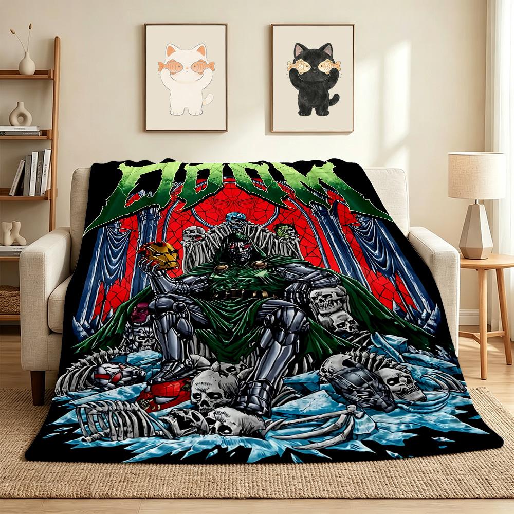 Doom Lord Flannel Blanket Throw Blanket Soft Warm Sofa Bed Camping Home Decor Unique Christmas Gift C926653