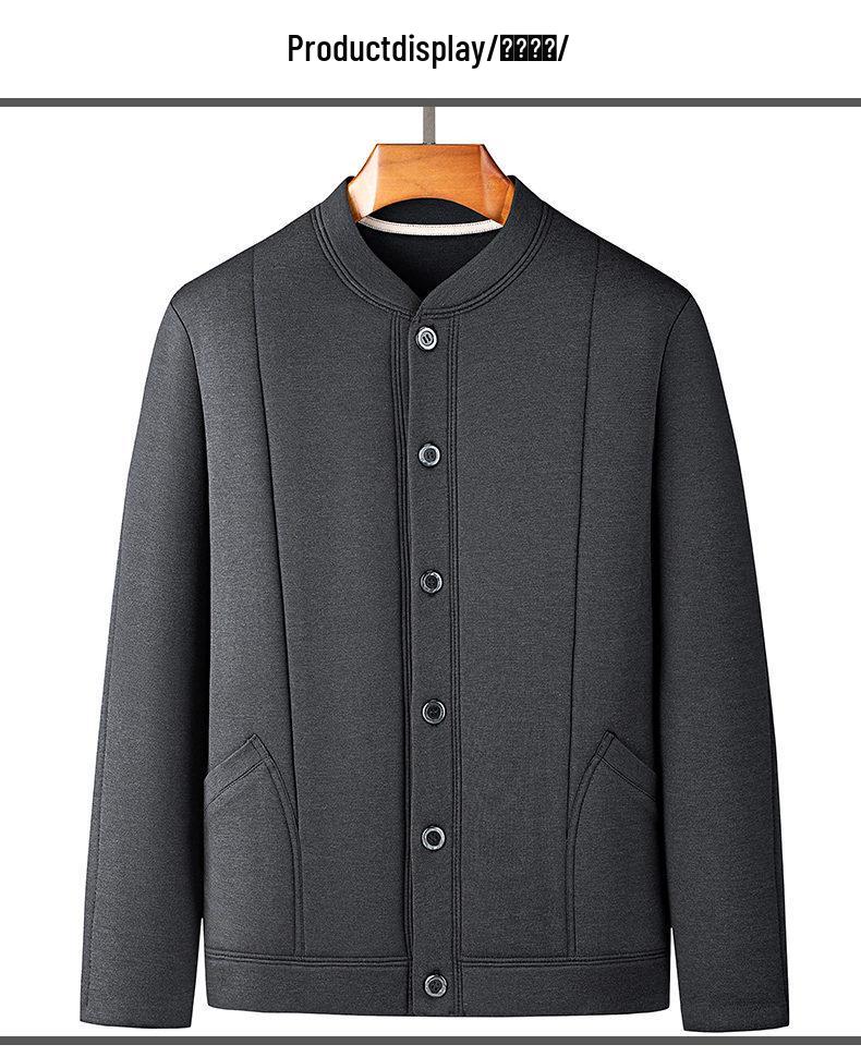 Winter Plus Velvet Grandpa Style Cotton Jacket for Seniors