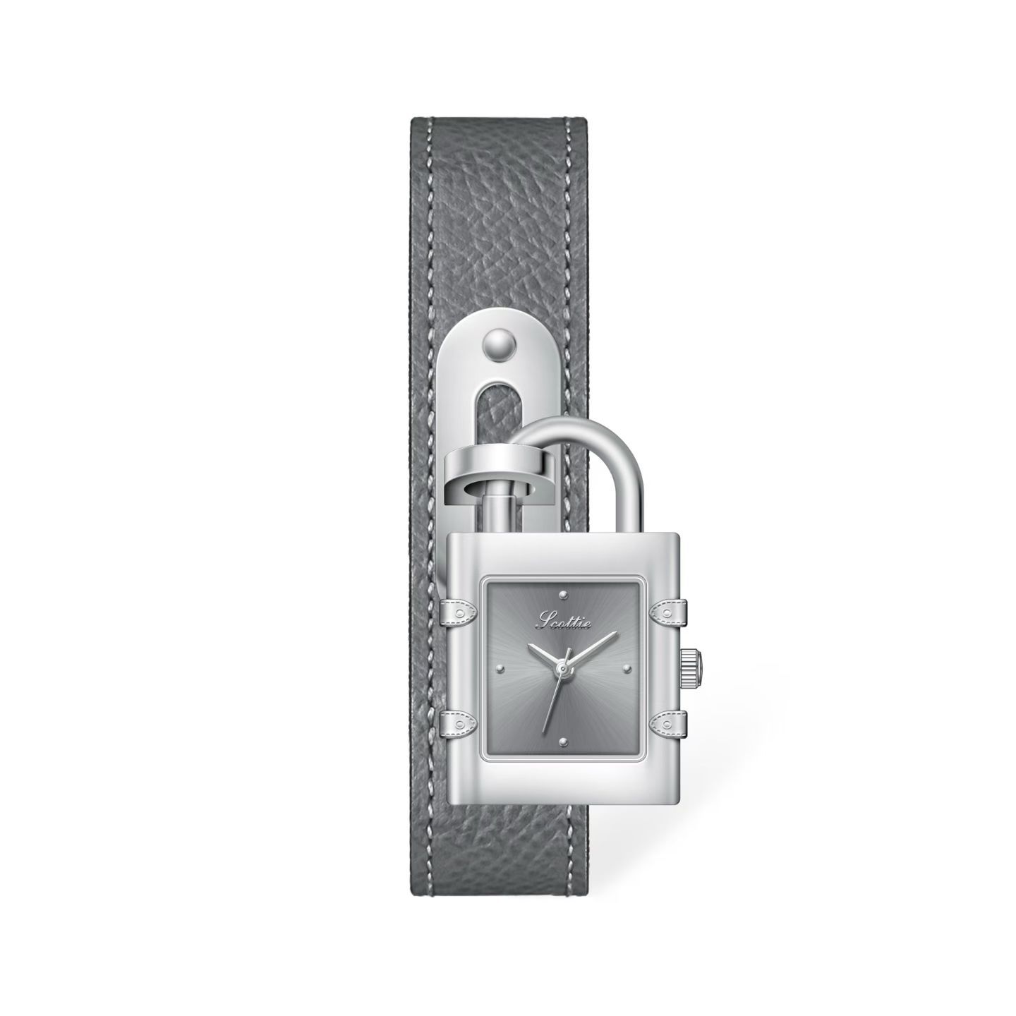 9858 Belt Watch Three-dimensional Pendant Lock Head Square