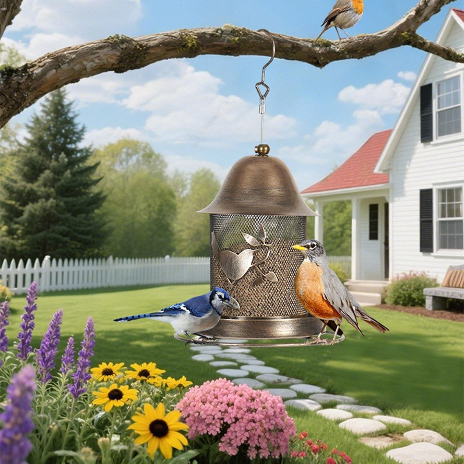 

Birds Feeder Birdfeeder with Hooks Hangers Ornament Bowl Weather Resistant for Patio Yard