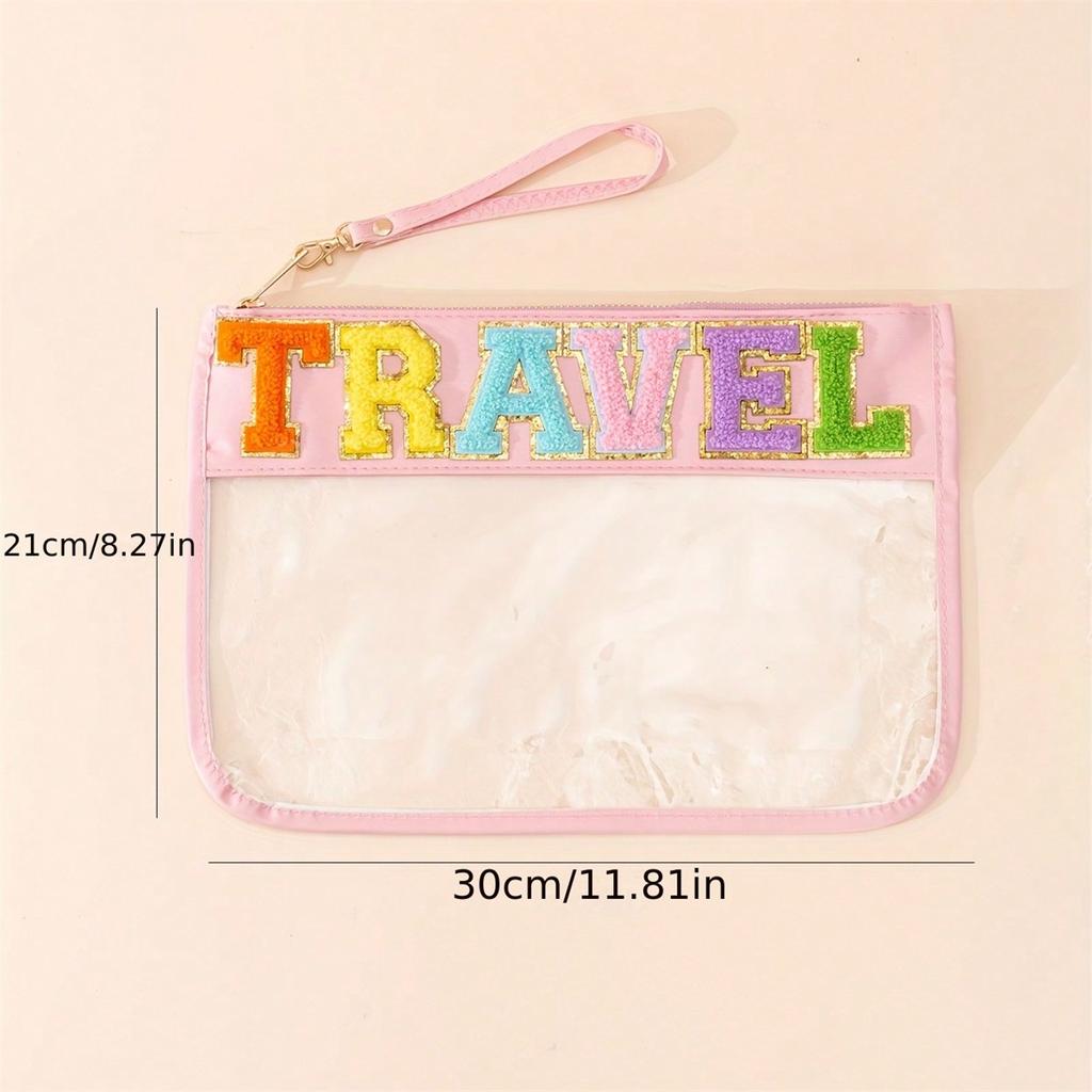 1PC Makeup Bag Transparent Cute ID Bag Waterproof Portable Handbag Large Capacity Makeup Bag