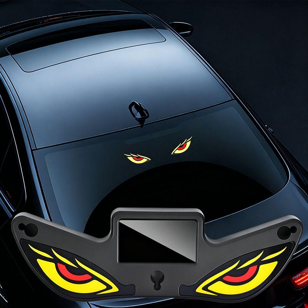 Wireless Solar Devil Eyes Car LED Warning Light Suction Cup LED Car Light Car Atmosphere Light
