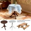 3Styles Dollhouse Wood Table Food Play Retro Round Table  Simulation Model Dolls Accessories