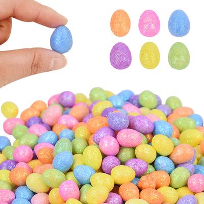 80-240Pcs Glitter Easter Eggs Mini Foam Bird Pigeon 2026 Happy Easter Party Home Decoration Kids Gift Basket Filler DIY Crafts
