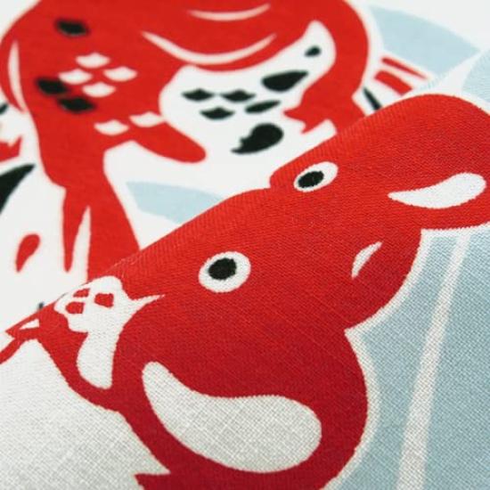 Dyeing Anbo Hand Towel Goldfish Collection Light Authentic Dyed Cotton Tokuoka Made In Japan 35cm X 100cm "Edo Blue" 100%