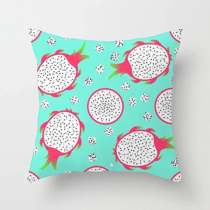 Luxury Home Decor Office Seat Cushion Cover Creative Cartoon Watermelon Banana Print Fashion Pillow Cover