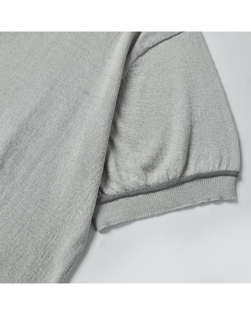 WORTHWHILE MOVEMENT Knit Polo Half Shirt (Light Gray)