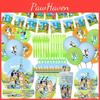 Bluey Theme Kids Birthday Party Supplies Decor Plate Tablecloth Banner Balloon
