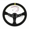 RacingGame Steering Wheels Suede PU Leather Drift Sport Deep Rally Universal Classic Microfiber Aluminum Auto Alloy 350MM 14Inch