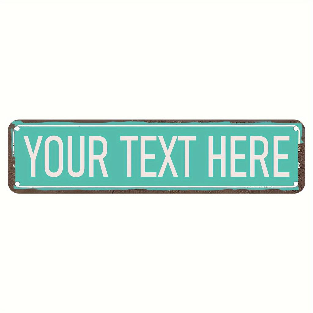 Personalized 4x16 Inch Street Sign Custom Text Name Plate for Indoor Outdoor Wall Decor
