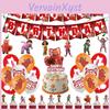 Festa di Compleanno Rossa Festa a Sorpresa Decorazioni Cartoni Animati Striscioni Topper per Torta Set di Palloncini