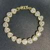 Heart Shape Zircon Crystal Micro Pave Bracelet Women Trendy Fashion Statement Jewelry