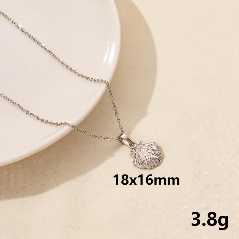 1Pc Stainless Steel Animal Starfish Turtle Octopus Seahorse Pendant Necklaces Vintage Summer Conch Shell Women Collar Jewelry