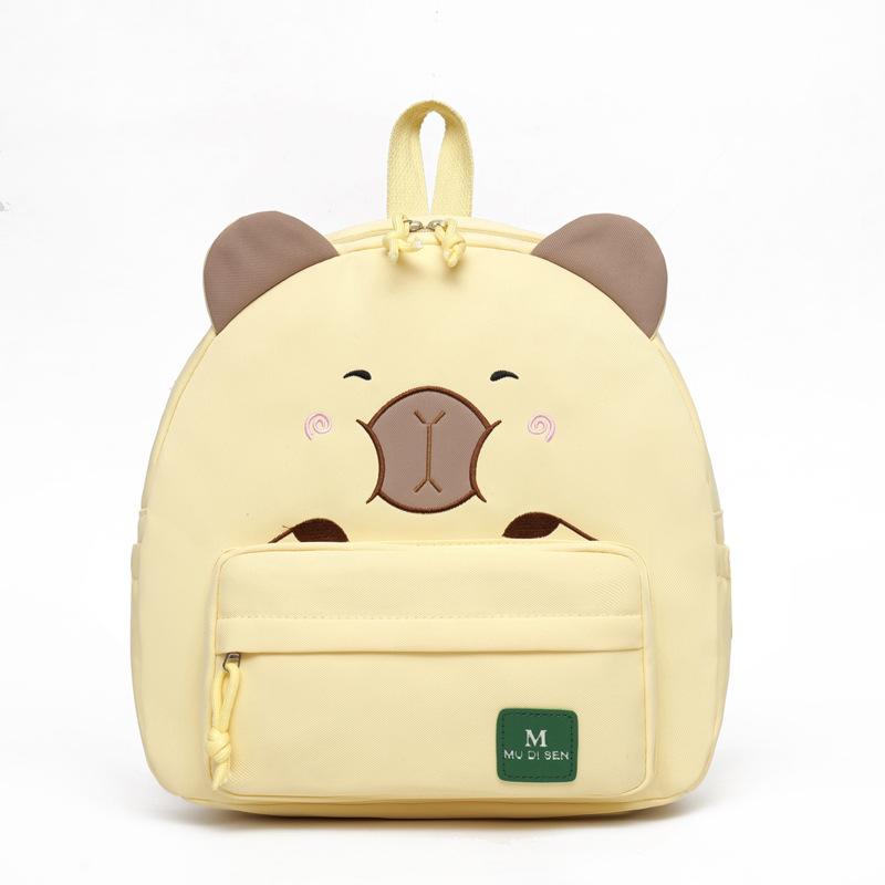 School bag large capacity backpack kapibara cartoon love embroidery backpack boys and girls children's bag