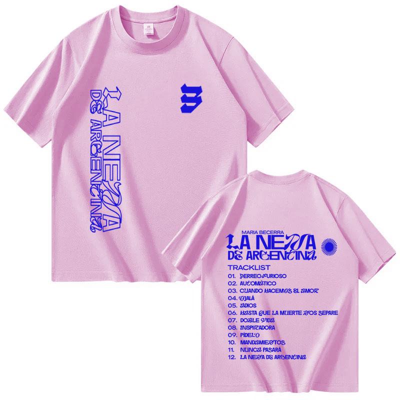 Singer Maria Becerra La Nena Album 2025 Fashion High Quality Oversized Tshrit Mens Women Shortsleeve Tshrits Casual Tops Unisex