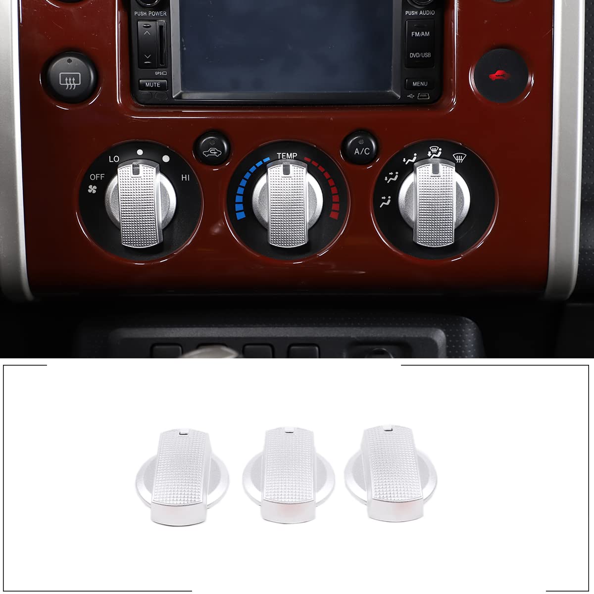 

DIYUCAR Car Air Conditioning Knob Button Cover Air Conditioning Knob Button Trim Cover Interior серебряный