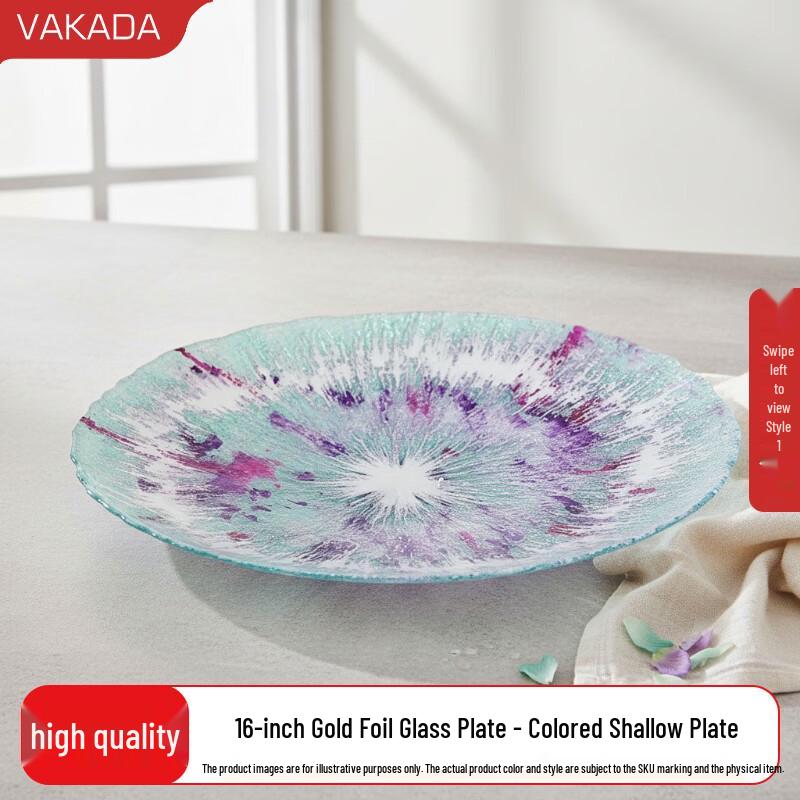 VAKADA Decorative Glass Serving Plates & Bowls