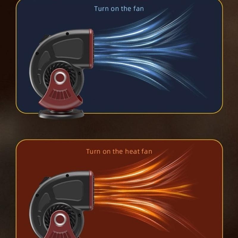 Portable 24V Car Heater Cigarette Lighter Windshield Defroster & Defogger 2 in 1 Fast Heating/Cooling Heater Demister