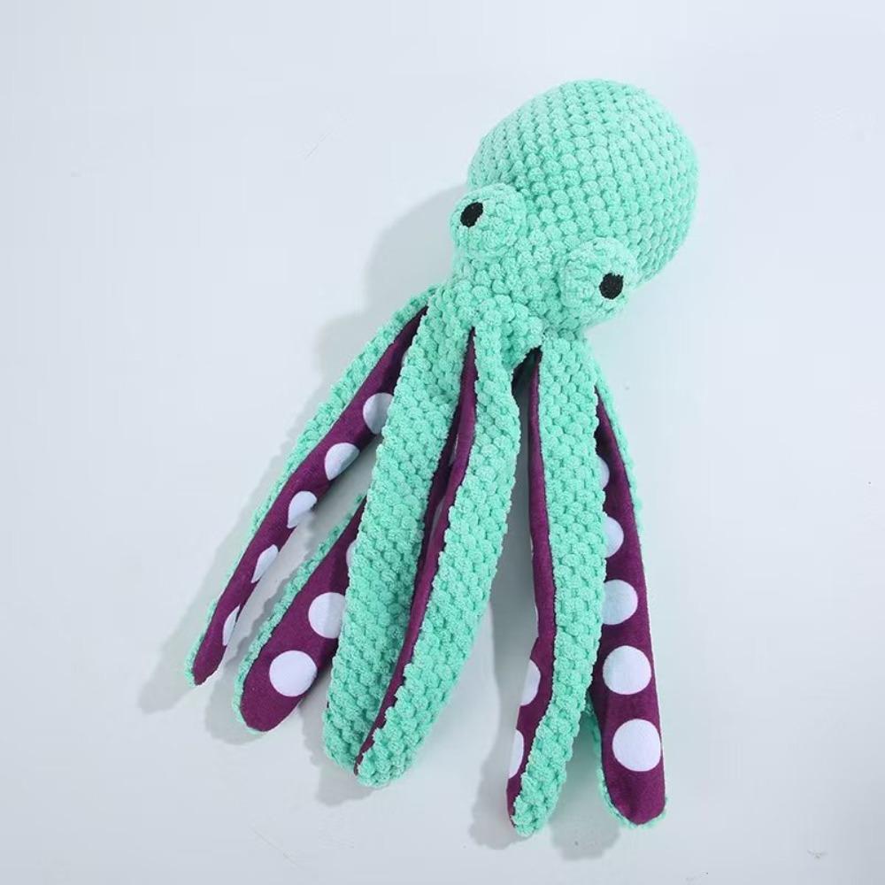 New Octopus Shell Dog Chew Toy Teeth Cleaning Bite Resistant Pet Plush Dolls Interactive Large Cat Sound Doll for Puppy Cats