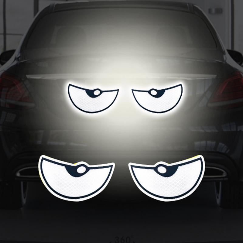 Reflective Eye Decal Safety Reflector Car Stickers Eye Night Safety Driving Reflective Cute Caution Decal for Bumpers Window