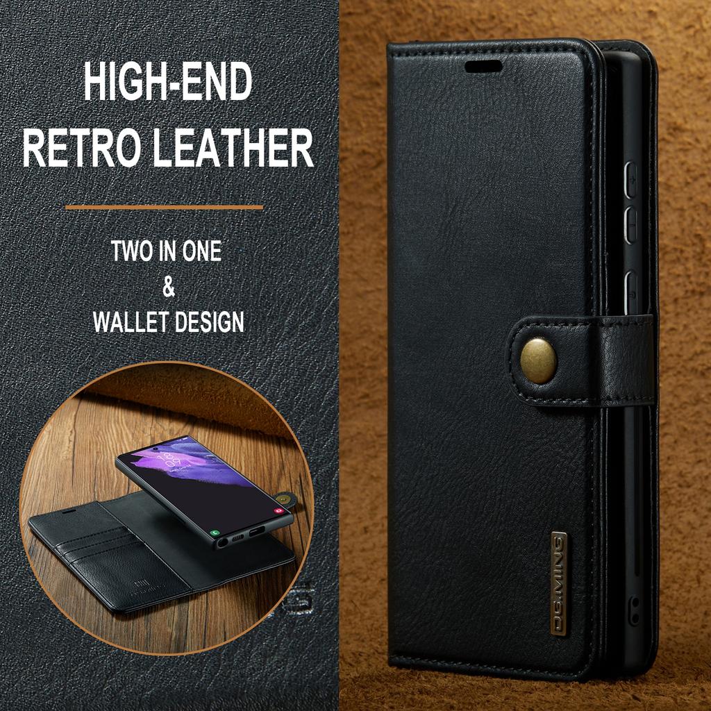 DG.MING for Samsung Galaxy S24 Ultra Case Detachable Split Leather Cover with Stand Wallet