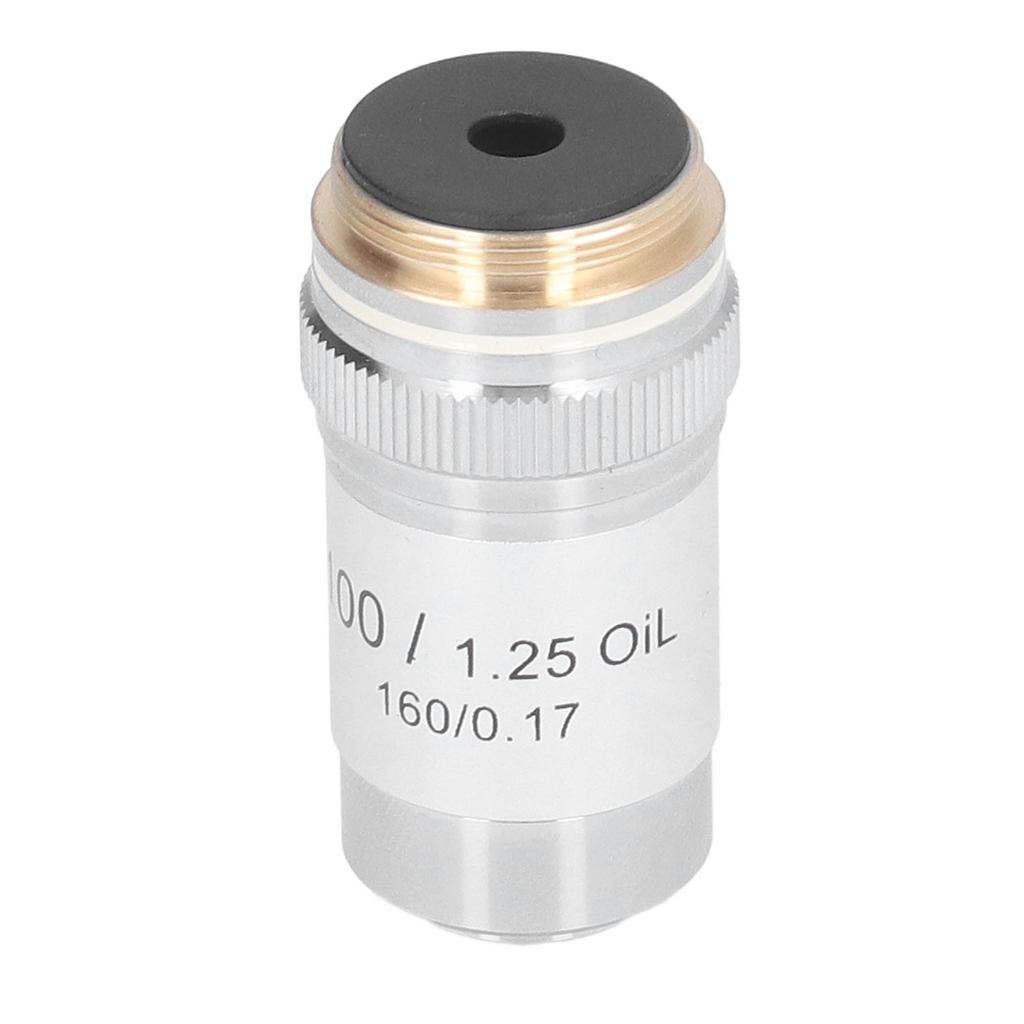 Achromatisches Objektiv Messing Verchromt 100X Hochleistungs-Mikroskopobjektiv Schnittstelle 20,2 mm