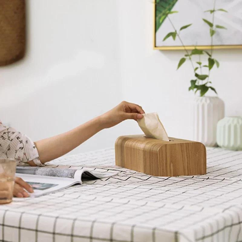 Living Room Tissue Box Walnut Wood Tissue Case Napkin Holder Paper Box Table Desktop Storage Box Wood Entoilet Paper Case