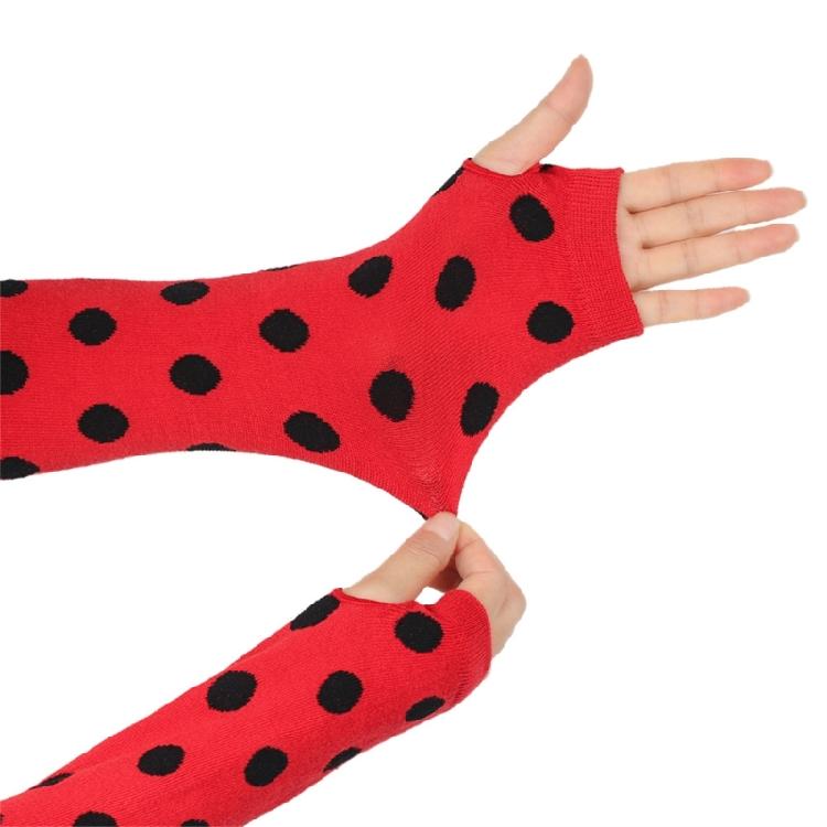 Cosplay Thigh High Long Socks for Women Girl Over Knee Stockings and Arm Warmers Insect Dots Print Costume Accessories