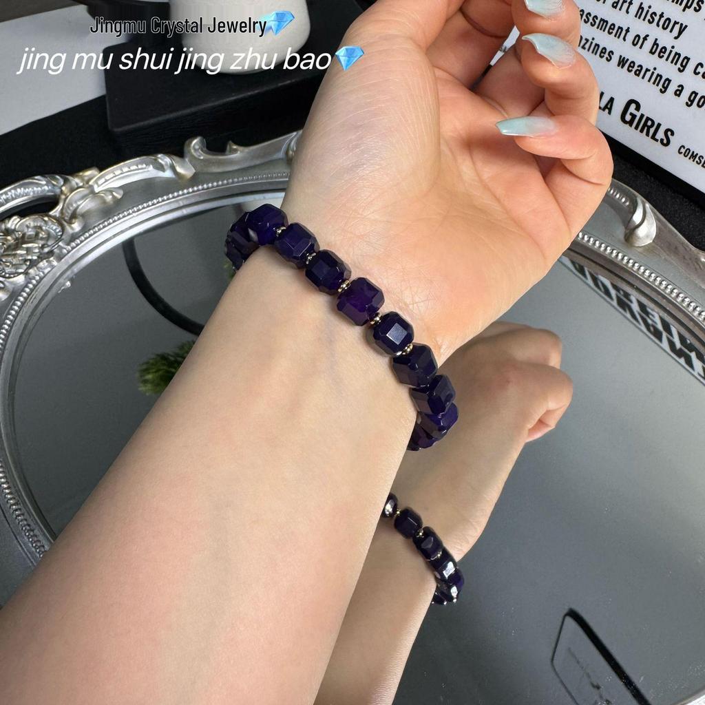 Paclitaxel Agate Bracelet with Sugar Cube Beads, 6MM+