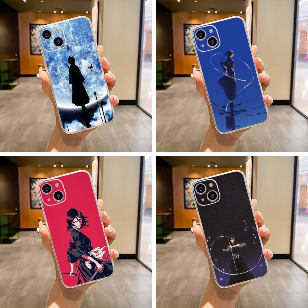 B-Bleach- anime- Rukia- Kuchiki Phone Case For iPhone17,16,15,14,13,12,11 ,Pro Max,16/15/14 Plus Transparent Cover