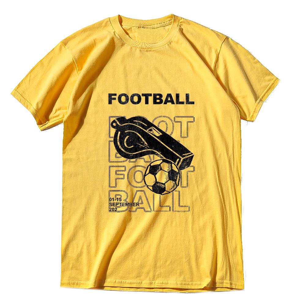 Coolmind YC003 Superior Exclusive football whistle printed Cotton Unisex T-shirt Big size t shirt Crewneck Loose men tshirt tee