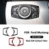 For Ford Mustang 2015- Carbon Fiber Car Headlight Control Switch Panel Trim Frame Decoration Sticker Interior Accessories