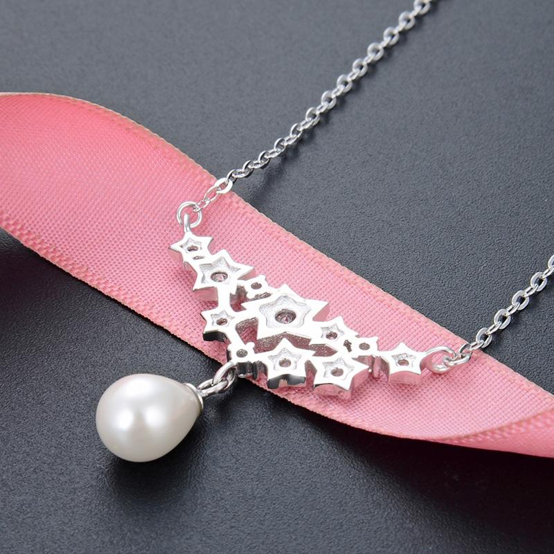 Lindon 925 Sterling Silber Klassische Damen Halskette Anhänger Zirkon Mode Geschenk