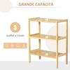 Multipurpose 3-Tier Space-Saving Bamboo Shelf. 62x33x80cm