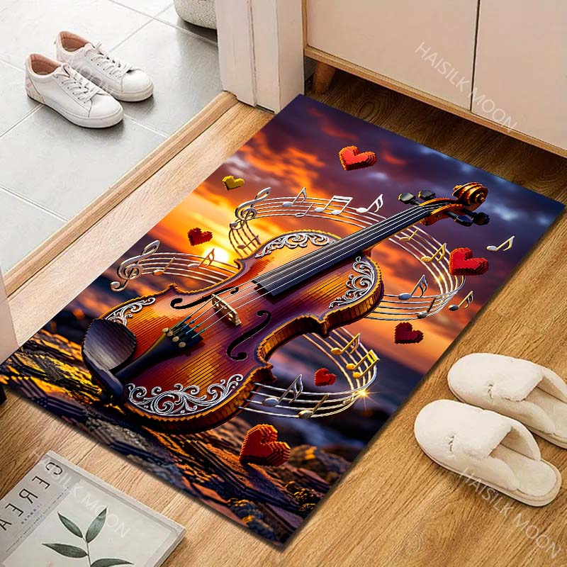 1PC Dream Violin Print Carpet for Living Room Bedroom Sofa Home Decor Rus Non-slip Floor Mat Luxury Gift Multiple Sizes