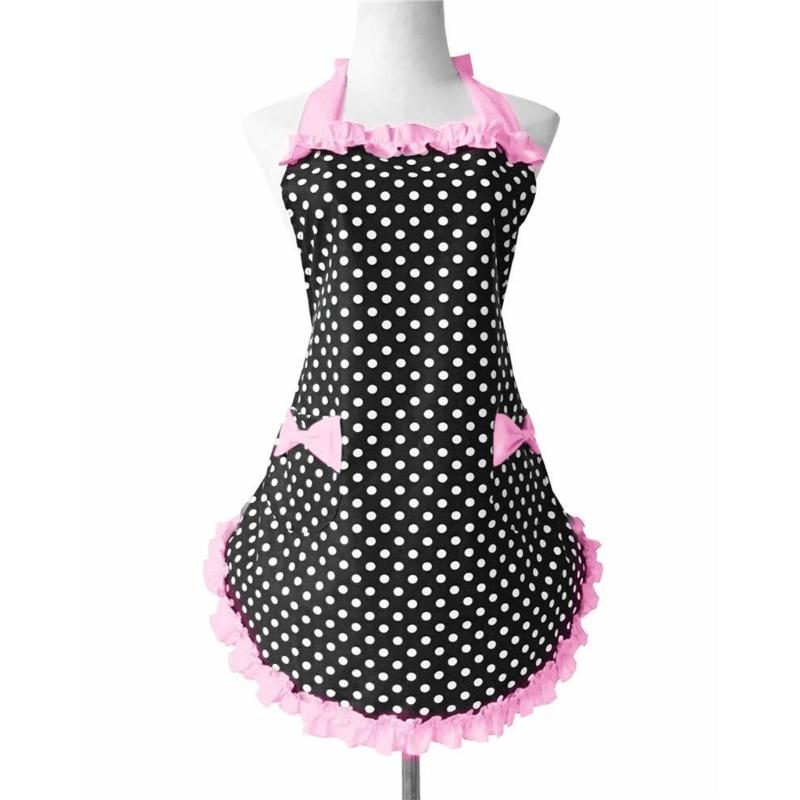 

Bowknot Apron Kitchen Restaurant Aprons Women s Cake Apron Fashion Funny Aprons with Pockets for Halloween Christmas розовый