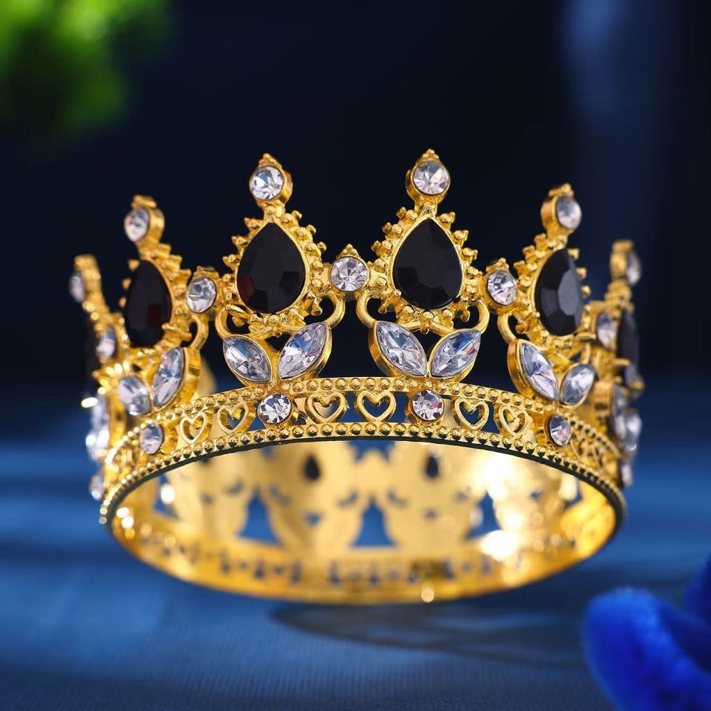 Queen Alloy Full Circle Crown Decoration Accessories Adult Wedding Hair Crown Children's Rhinestone Tiara Crown