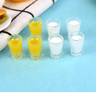 1/6 1/12  Doll House Simulation Miniature Mini Juice Milk Cup Model Decor