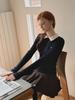 Teuwi Remet Collar Contrast Long Sleeve Knit