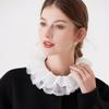 Lace Ruffled Shawl Detachable Front Tie White Ruffled Sleeve  Performance Accessories