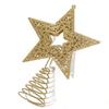 1pcSmall Christmas Tree Top Star Pendant Christmas Tree Top Pentagram Iron Art Decoration Three-Dimensional Sequin Star Ornament