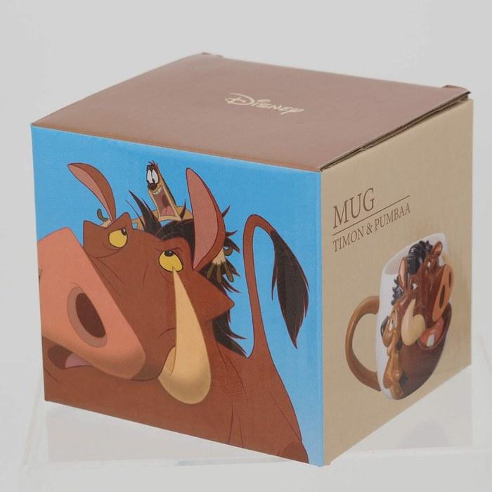 Sanart Brown 380ml Disney Lion King Mug Timon & Pumbaa SAN3085-3