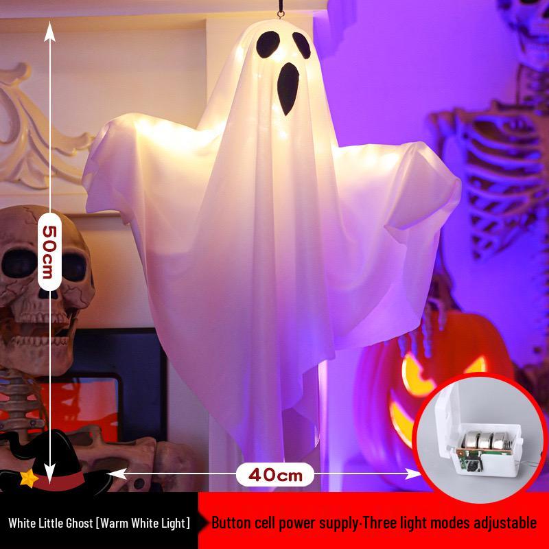 Halloween Ghost & Pumpkin Light Pendant: Luminous Ornaments for Haunted House & Party Decor