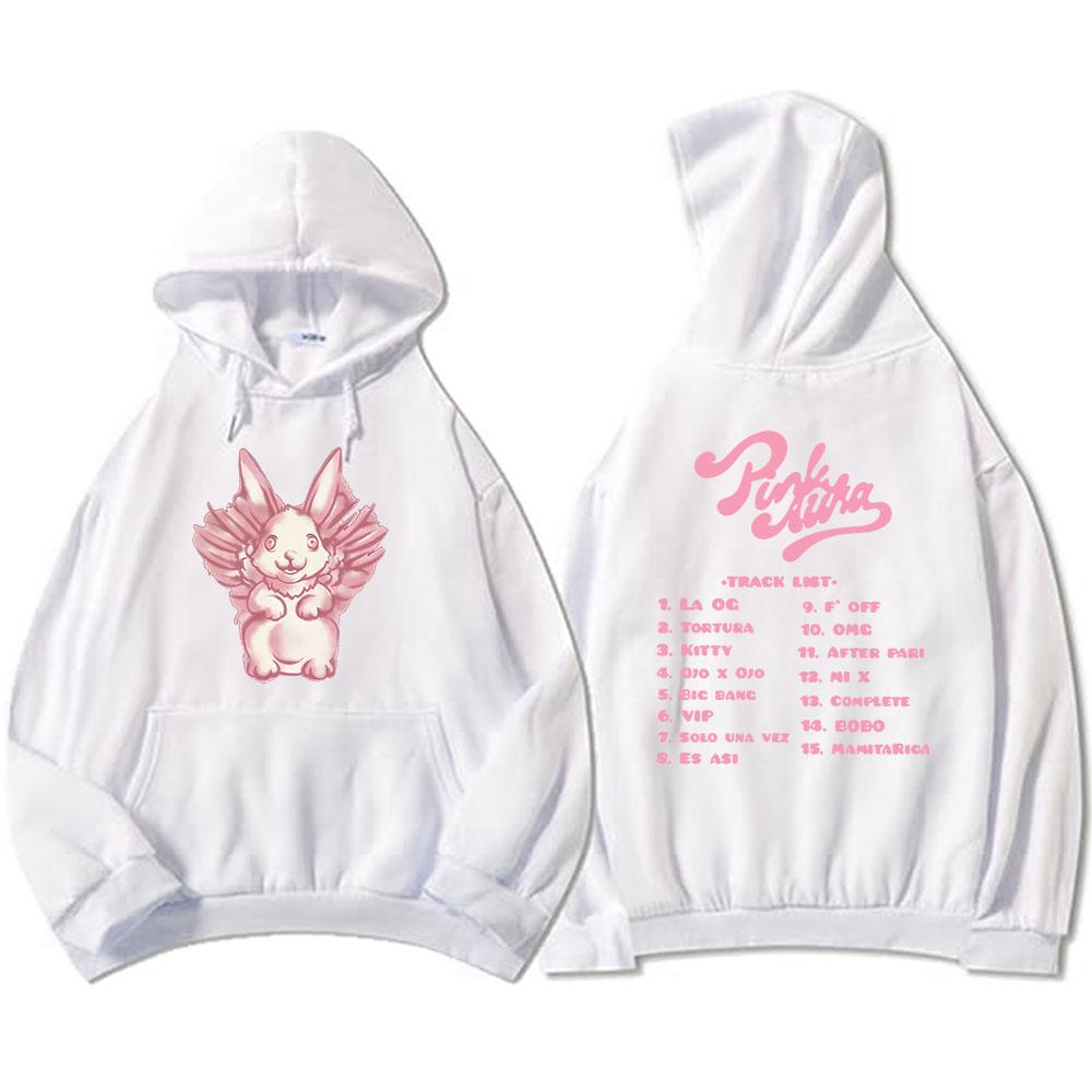 Cartoon Bunny Graphic Hoodies Kenia Os Pink Aura Tour Sweatshirt Men Clothing Hooded Winter Fleece Streetwear Hoodie