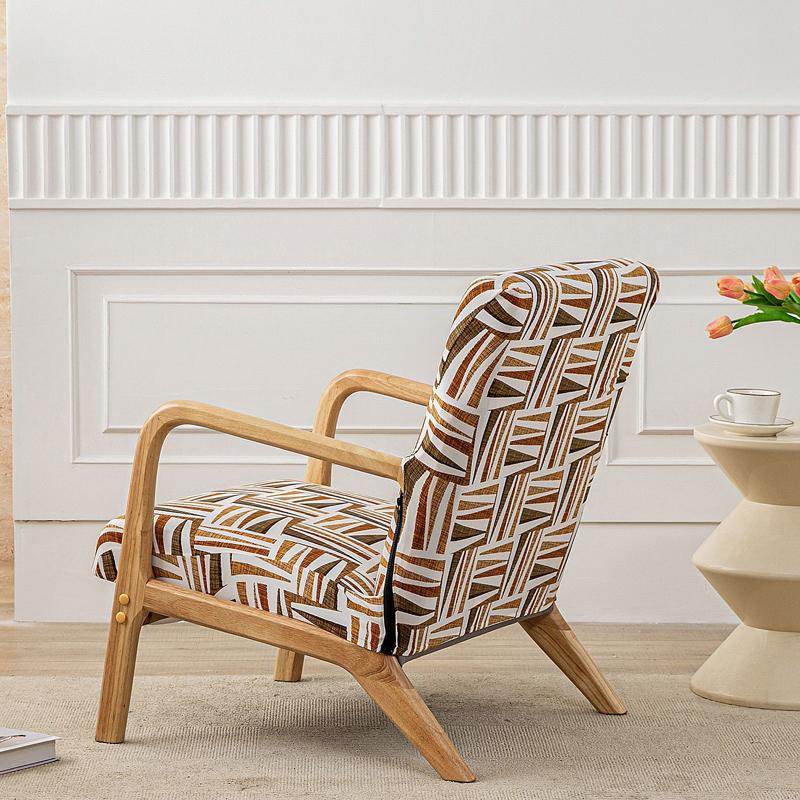 Universal Printed Armchair Cover Water Resistant Zipper Wood Chair Covers Slipcover Home Decor Stretch Furniture Cover