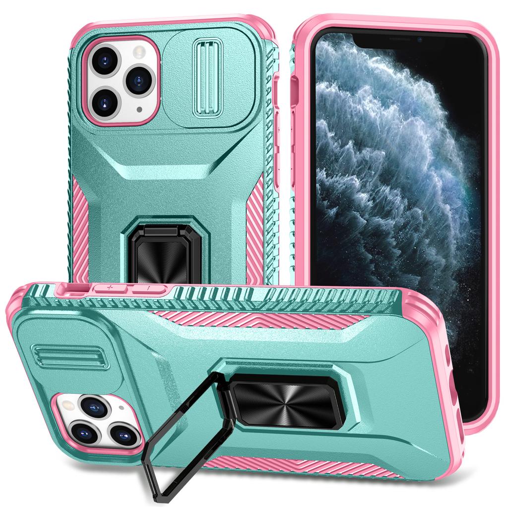 For iPhone 11 Pro Case PC+TPU Phone Cover Sliding Camshield Holder