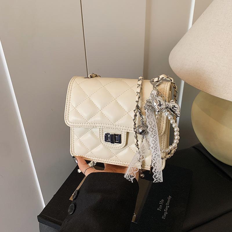 Modische Diamantenkette Kleine quadratische Tasche Damen Leichter Luxus Temperament Vielseitige High-End Umhängetasche