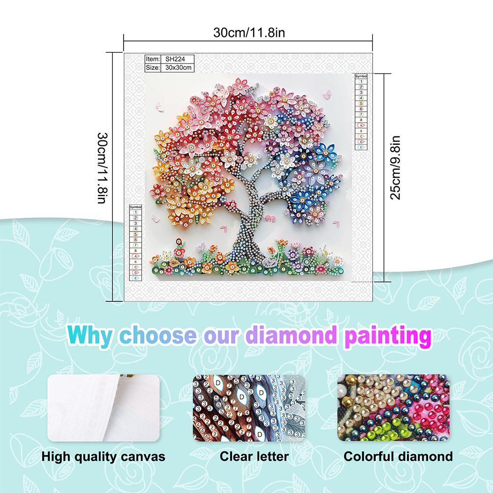 5D DIY Partial Special Shaped Drill Diamond Painting Kit Plant Decor30x30cm